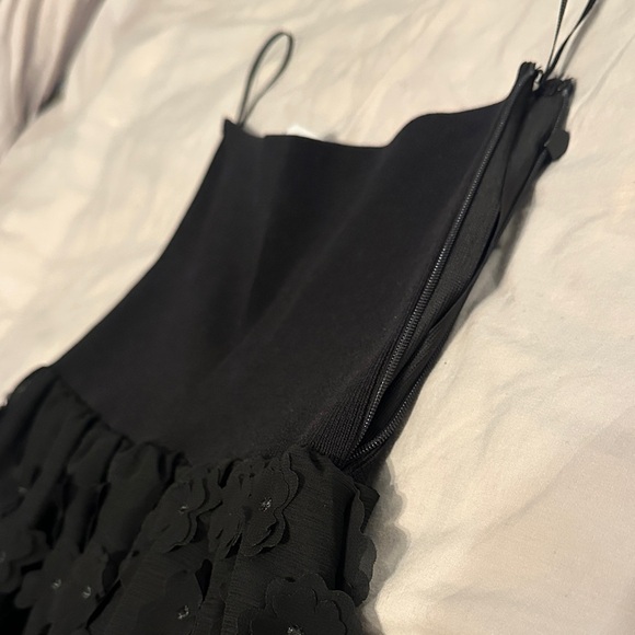 Zara 3-D Flower Black Strapless Dress - Picture 5 of 5